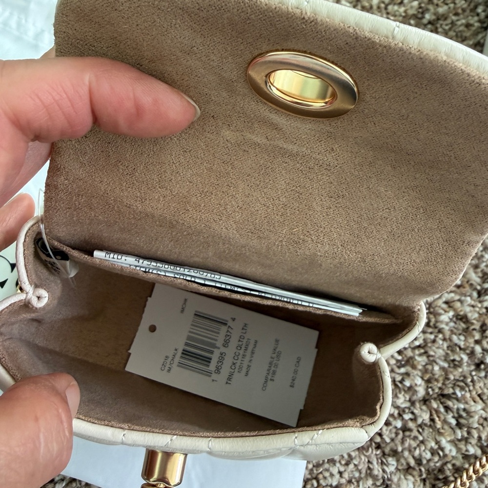 COACH Quilted Tabby Crossbody with Gold Chain and Charms • BNWT - Picture 7 of 8